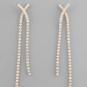Crisscrossed Crystal Earrings